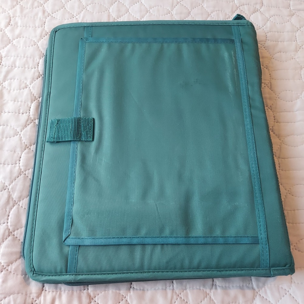 Vintage Mead Five Star Zipper 3 Ring Binder Teal Green School Office Storage - Picture 5 of 8